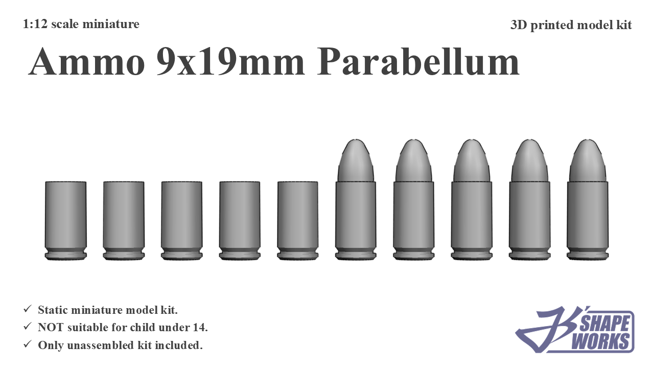 1:12 Ammo 9x19mm&nbsp;Parabellum