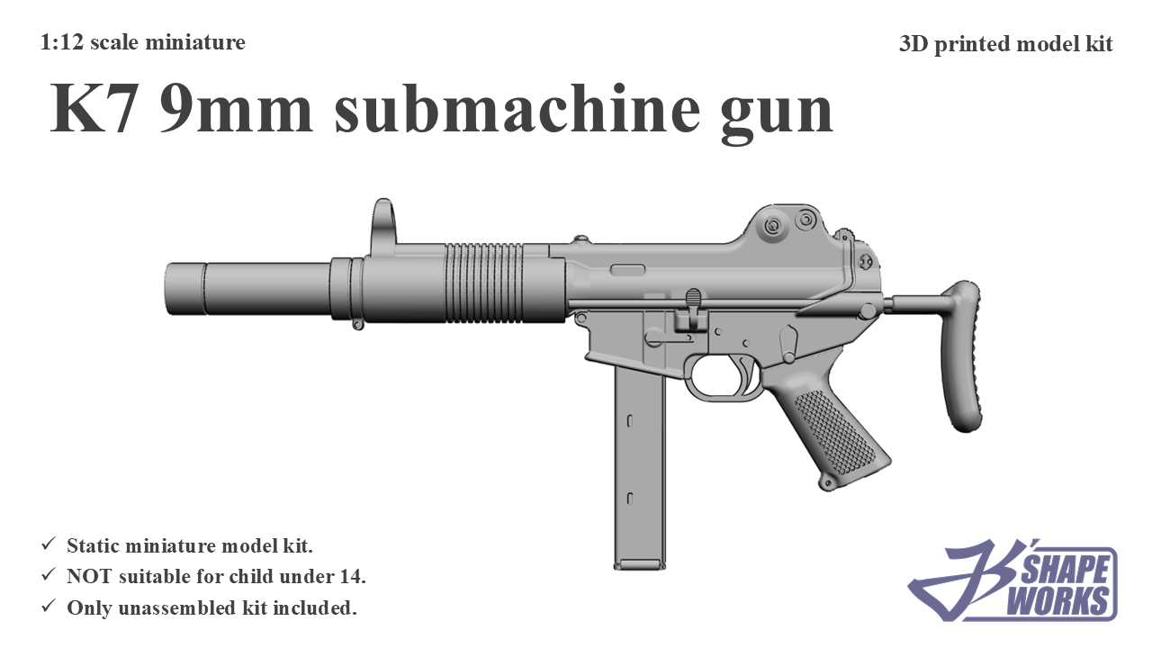 1:12 K7 9mm submachine&nbsp;gun