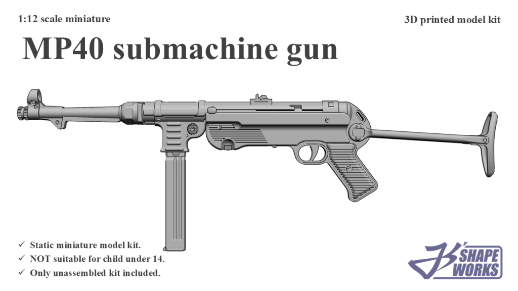 1:12 MP40 submachine&nbsp;gun