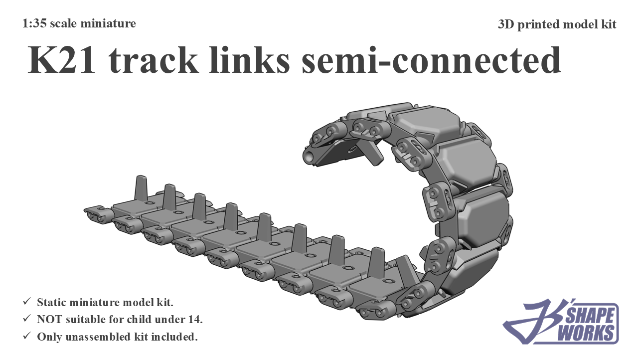 1:35 K21 track links&nbsp;semi-connected
